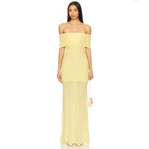 Lovers + Friends Christi Butter Yellow Off-Shoulder Maxi Dress
